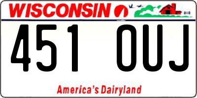 WI license plate 451OUJ