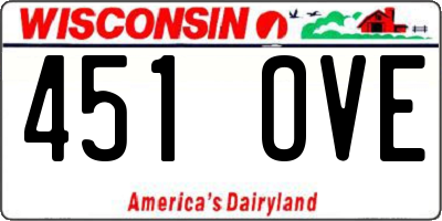 WI license plate 451OVE