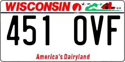 WI license plate 451OVF