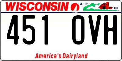 WI license plate 451OVH