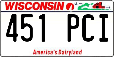 WI license plate 451PCI