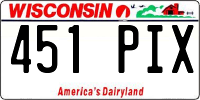 WI license plate 451PIX