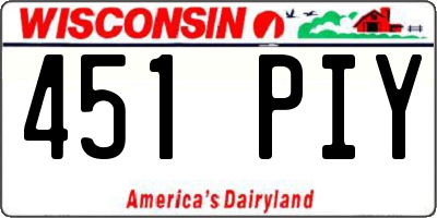 WI license plate 451PIY