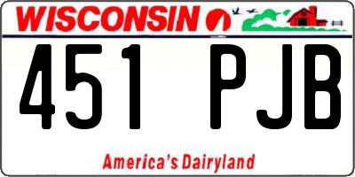 WI license plate 451PJB