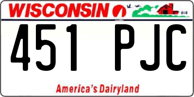 WI license plate 451PJC