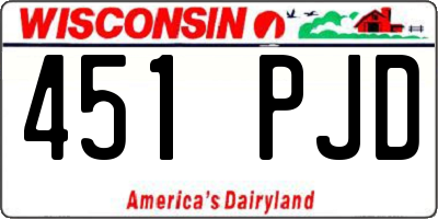WI license plate 451PJD
