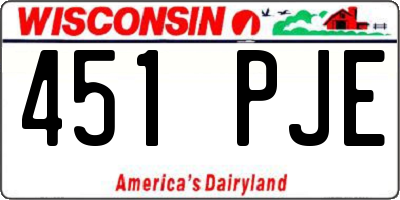 WI license plate 451PJE