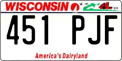 WI license plate 451PJF
