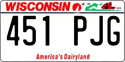 WI license plate 451PJG