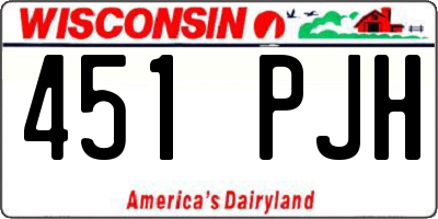 WI license plate 451PJH