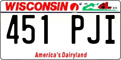WI license plate 451PJI