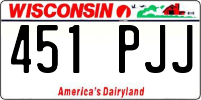 WI license plate 451PJJ