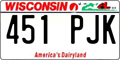 WI license plate 451PJK