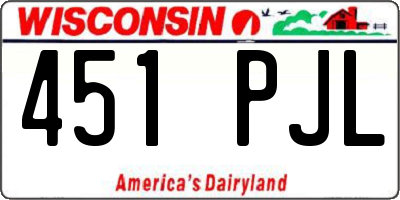 WI license plate 451PJL