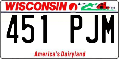 WI license plate 451PJM