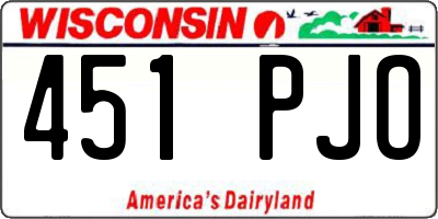 WI license plate 451PJO