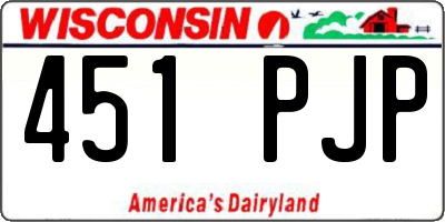 WI license plate 451PJP