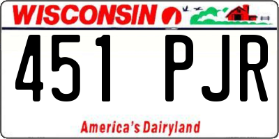 WI license plate 451PJR