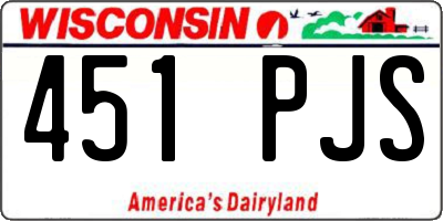 WI license plate 451PJS