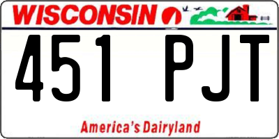 WI license plate 451PJT