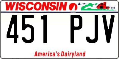 WI license plate 451PJV