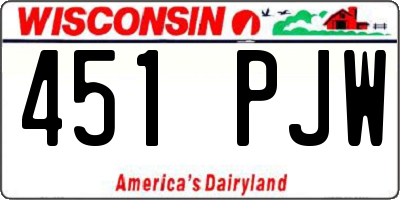 WI license plate 451PJW