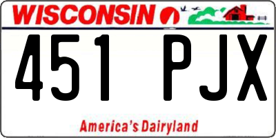 WI license plate 451PJX