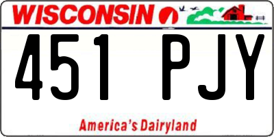WI license plate 451PJY