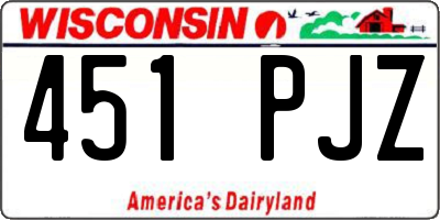 WI license plate 451PJZ
