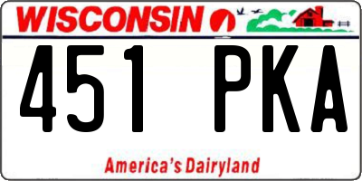 WI license plate 451PKA