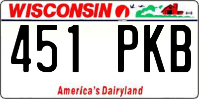 WI license plate 451PKB