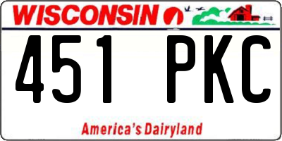 WI license plate 451PKC