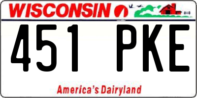 WI license plate 451PKE