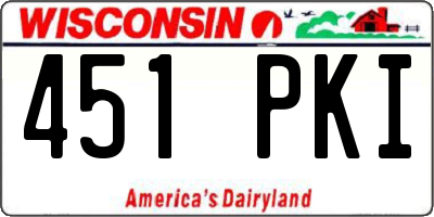 WI license plate 451PKI