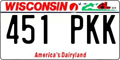 WI license plate 451PKK