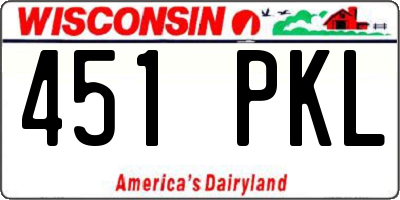 WI license plate 451PKL