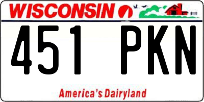 WI license plate 451PKN