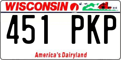 WI license plate 451PKP