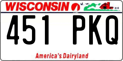 WI license plate 451PKQ