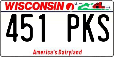 WI license plate 451PKS