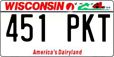 WI license plate 451PKT