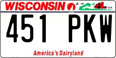 WI license plate 451PKW