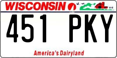 WI license plate 451PKY
