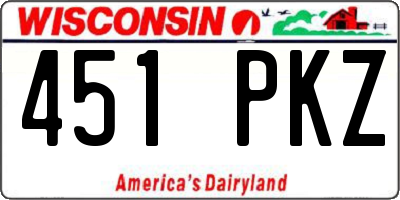 WI license plate 451PKZ
