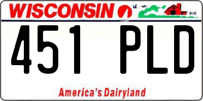 WI license plate 451PLD
