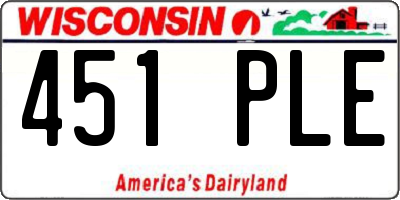WI license plate 451PLE