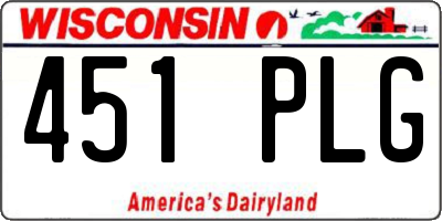 WI license plate 451PLG