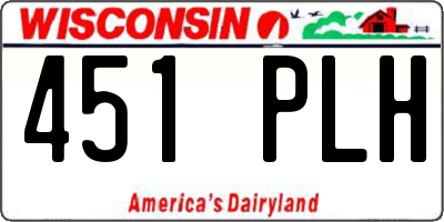 WI license plate 451PLH