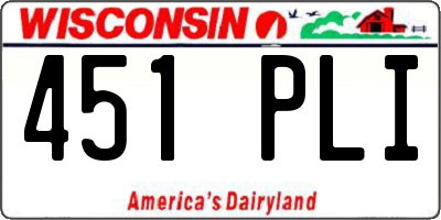 WI license plate 451PLI