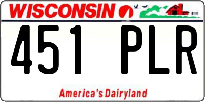 WI license plate 451PLR